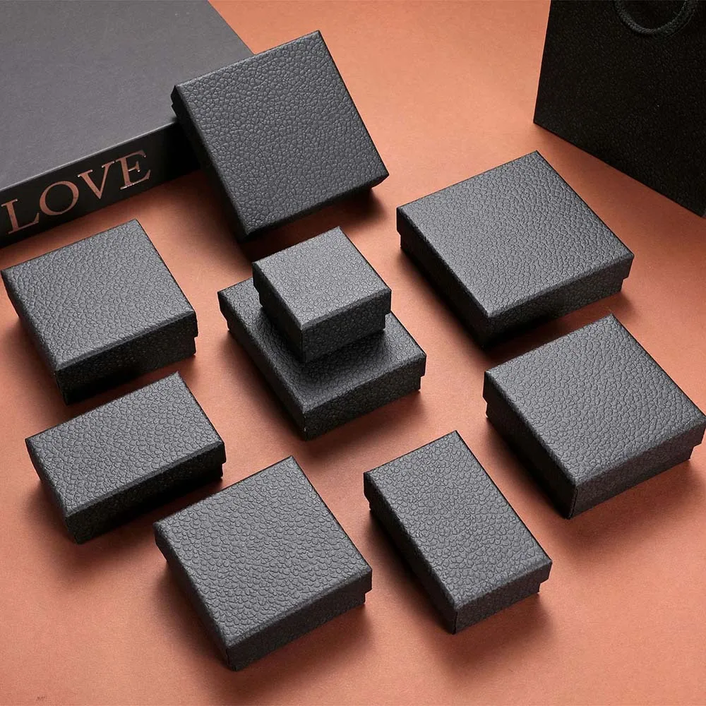 30pcs Collector Luxury Black Magnetic Jewelry Travel Box Ring Earring Necklace Bracelet Storage Organizer Gift Carton Boxes Case