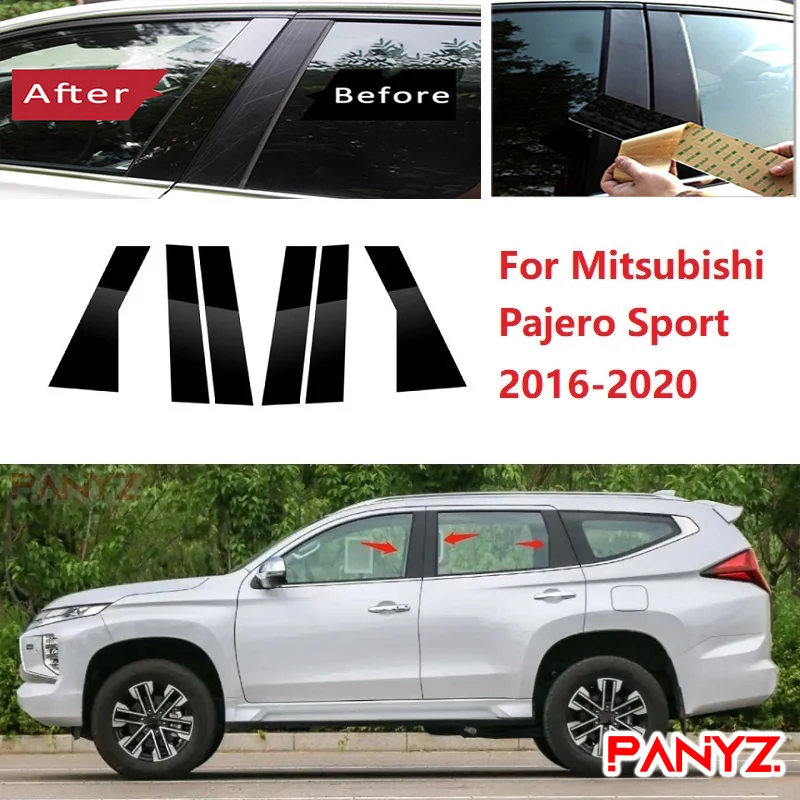 

6 шт., наклейки на стойки для Mitsubishi Pajero Sport 2016-2020