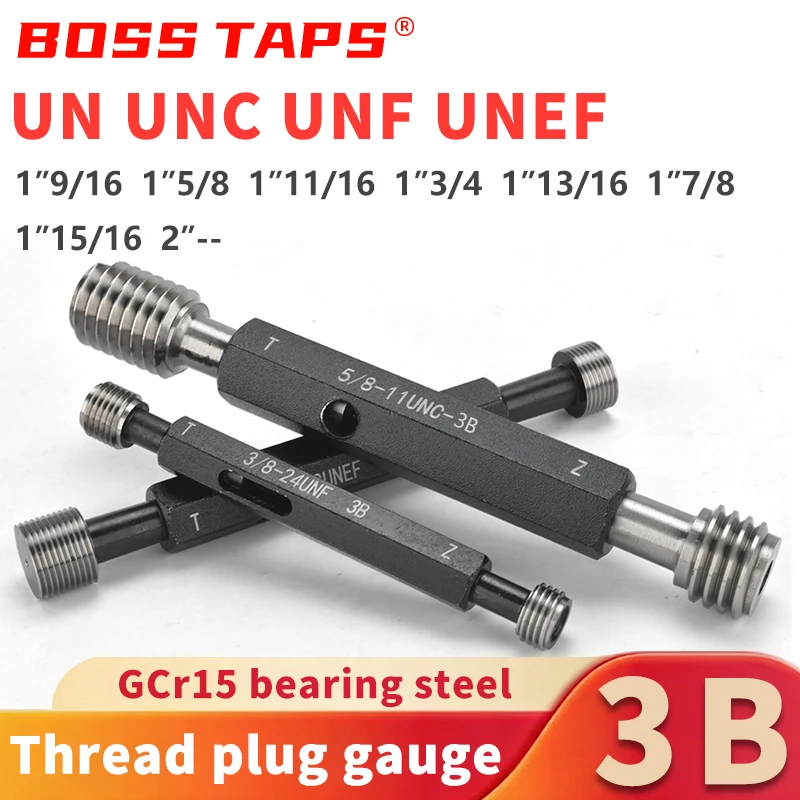 1PCS 3B 1''9/16 1''5/8 1''11/16 1''3/4 UN UNC UNF UNS UNEF 미국 표준 미세 나사 플러그 게이지 측정 도구