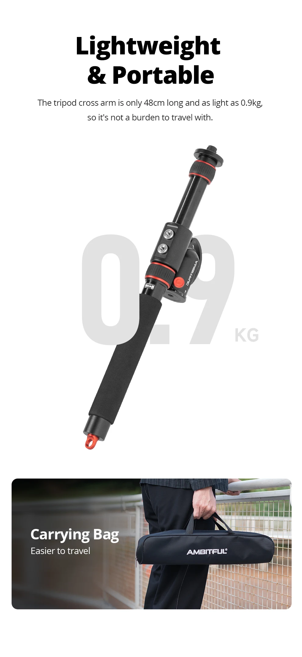 GM104 106cm Aluminium Alloy Tripod Extended Crossbar Adjusted Multi-Angle Shooti