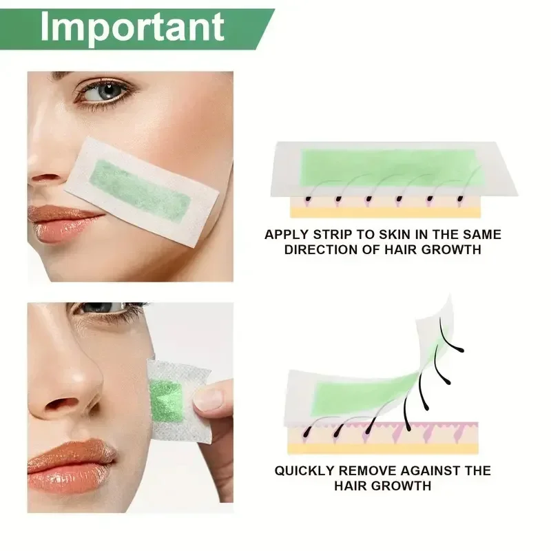 Small Professional Hair Removal Wax Strips for Summer Depilation Double Sided Cold Wax Paper for Leg Body Face Useful depilatory wax strips hair removal wax hair removal wax paper