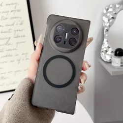 Crystal Clear Magnet Adsorption Protective Phone Case with All-Inclusive Camera Cover for Huawei Mate X3 (Translucent black)
