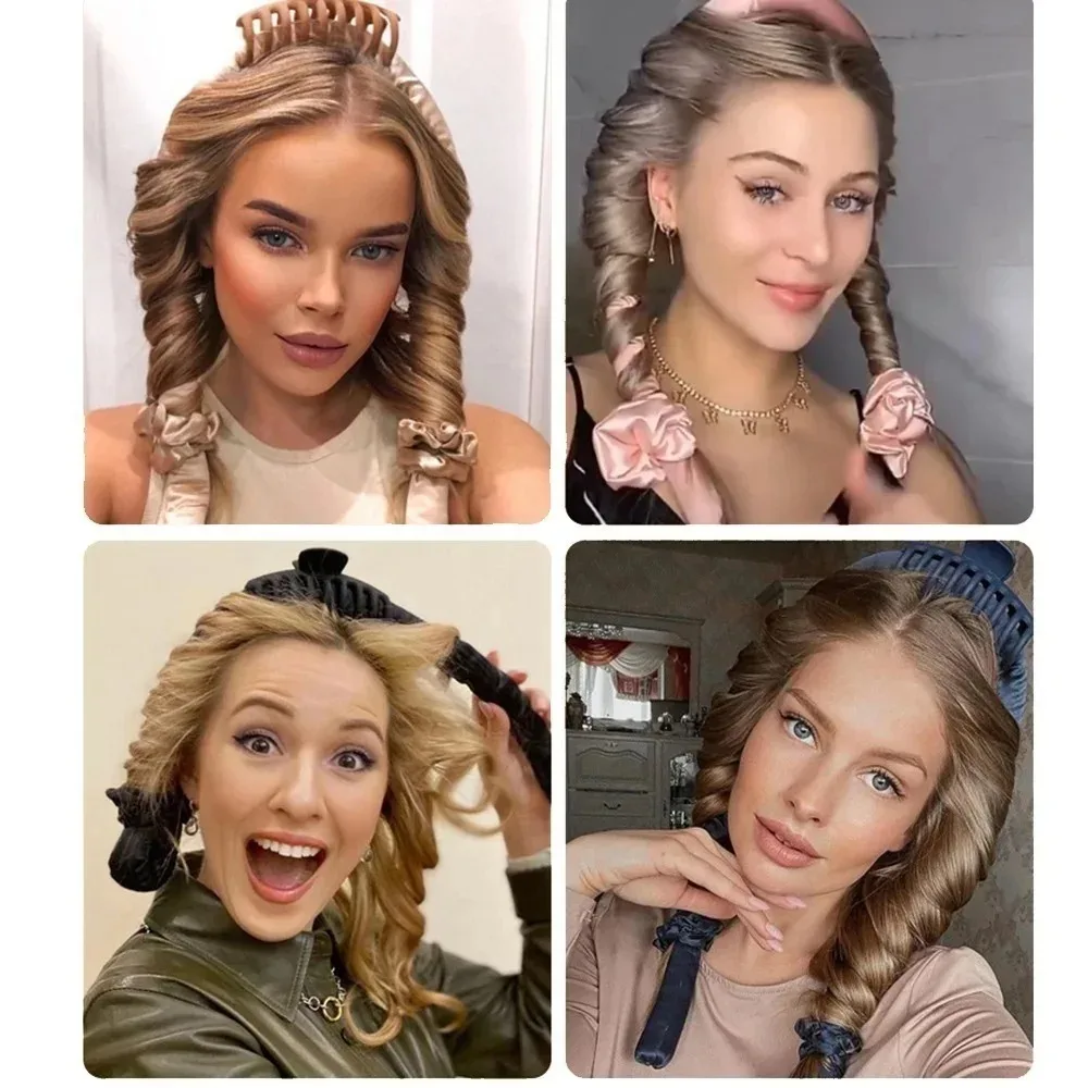 Heatless Curling Rod Headband for Soft & Shiny Hair – Spiral Style Hair Accessory