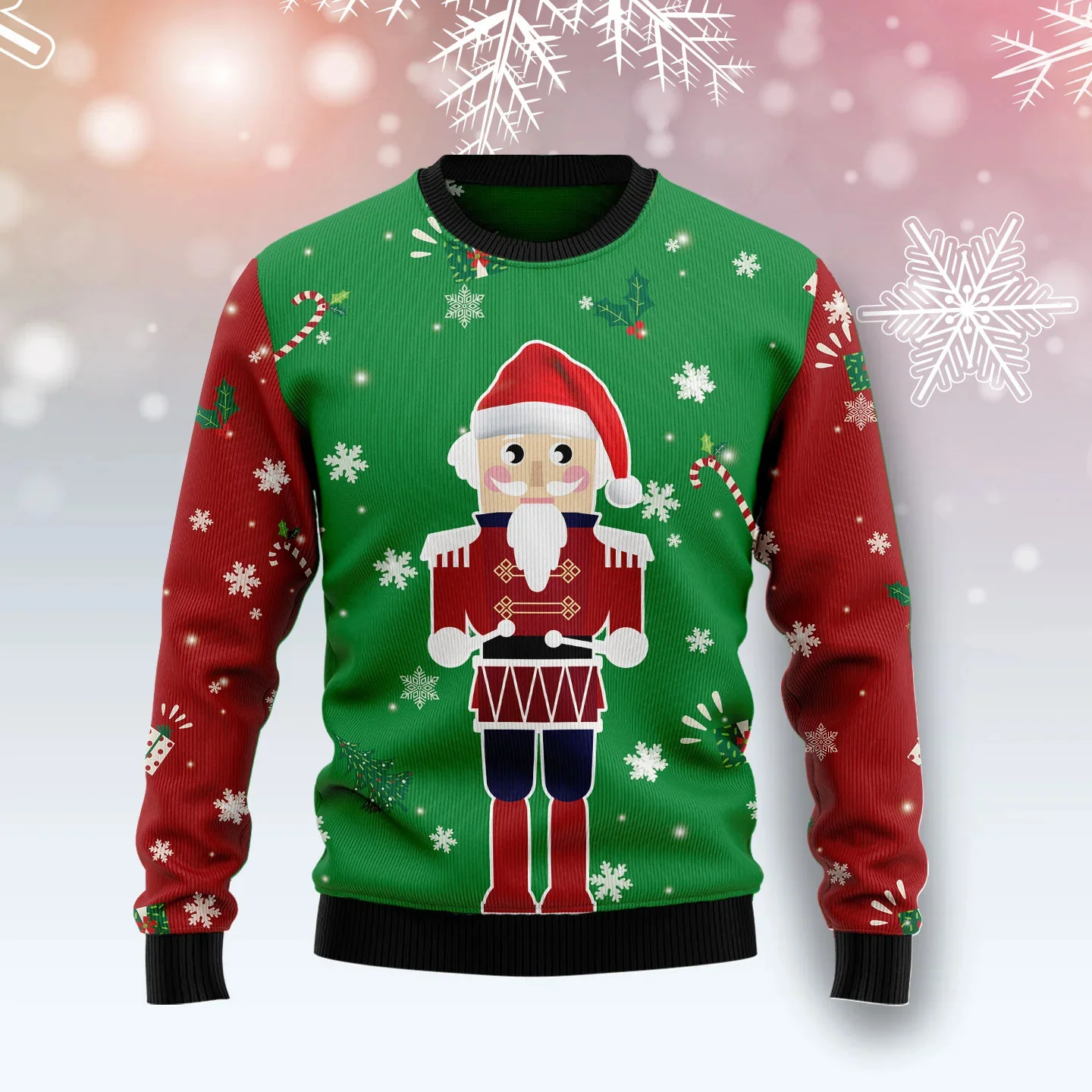 PLstar Cosmos The Beer Lover Elf Muster 3D-gedruckter Herren-Pullover mit hässlichem Weihnachtspullover Winter Unisex Lässiger warmer Strickpullover MY43 – Detail 11
