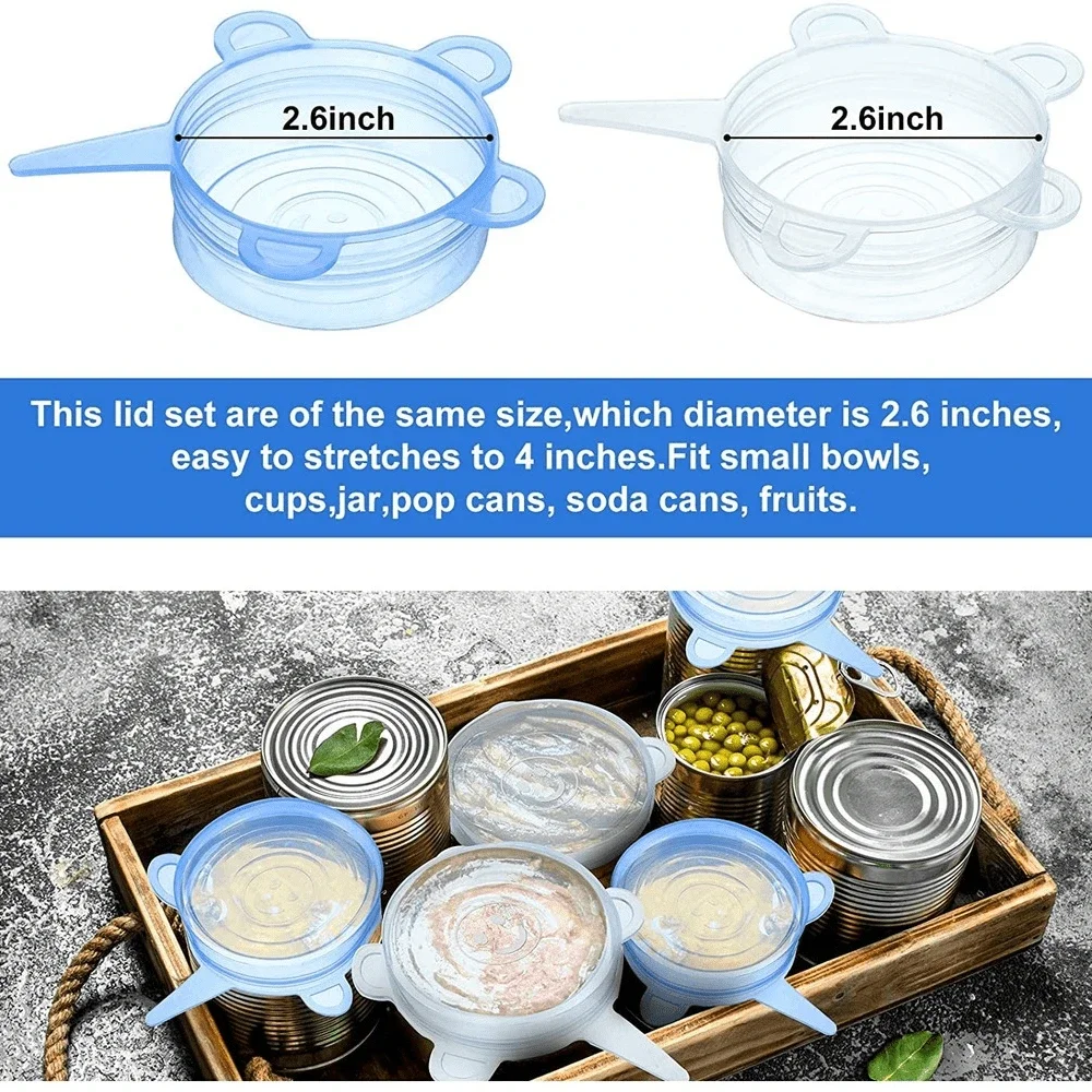 Silicone Can & Jar Covers Stretch Lids Food Safe Reusable 2.6 Inch for Yogurt Jars Bowls food cover fresh keeping cover preservation cover bowl cover