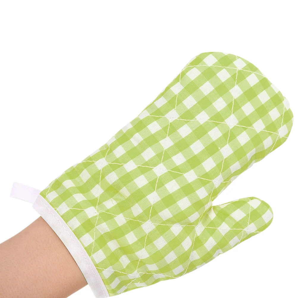 2 Pcs Heat Resistant Oven Mitts Kitchen Gloves Baking Gloves Polyester Material Hand Protection Thickened Mittens Oven