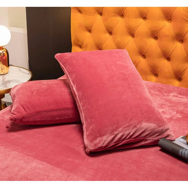 WASART Winter warm coral fleece fitted sheet elastic mattress protector cover couple 2 people luxury double bed bedsheet 150/180 5