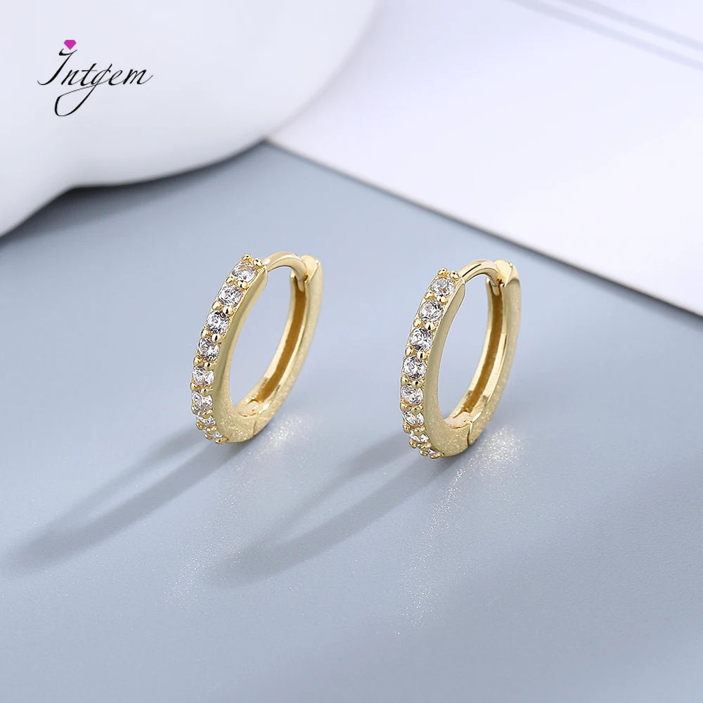 

925 Sterling Silver Hoop Earrings With Cubic Zirconia Women's Fashion Jewelry Cute Shiny Beautiful Small Circle Earrings