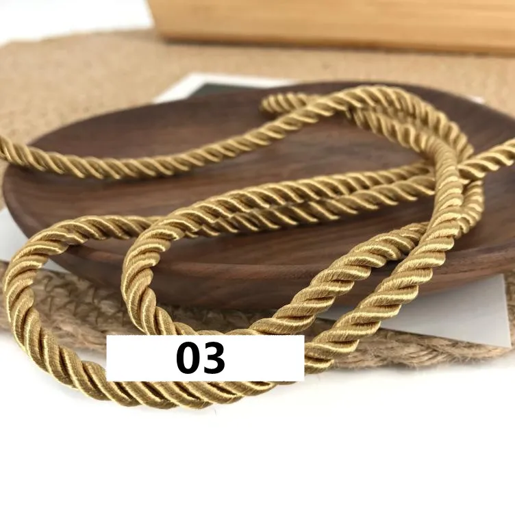 5m 3mm Three-Strand Colorful Polypropylene Rope for Rustic Home Decor & DIY Projects