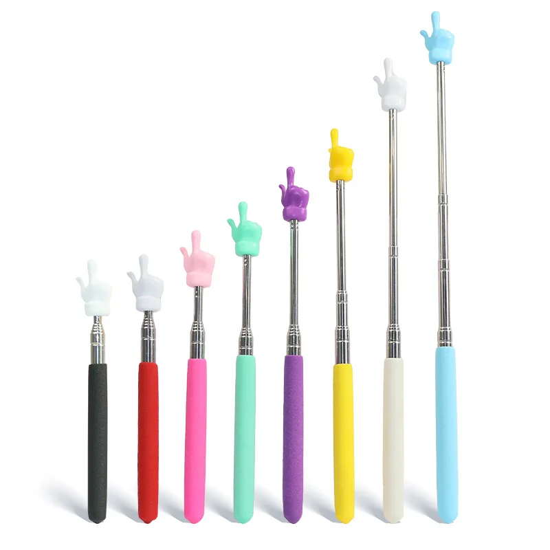 Retractable Teacher Pointer Finger Design StainlessSteel Telescopic School Teaching Pointer Stick Teacher Supplies for Classroom teacher pointer