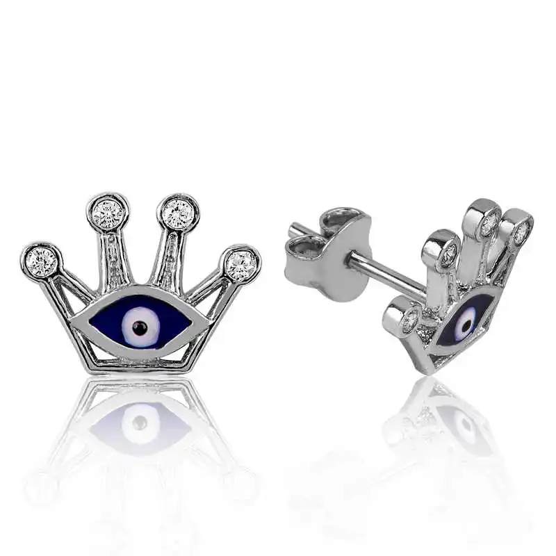 

Tevuli 925 Sterling Silver The Genres Change Queen Crown studded earrings