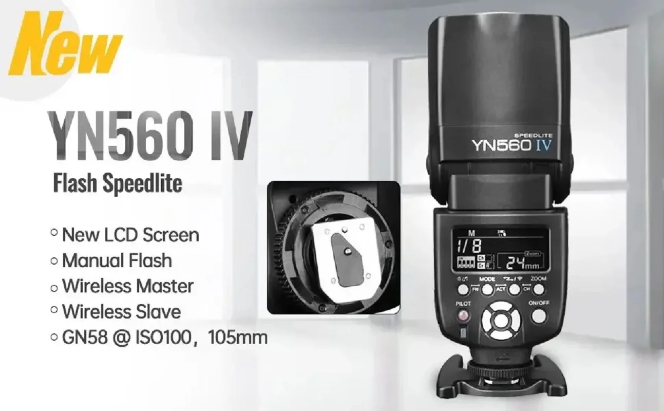 YONGNUO YN560 IV 무선 플래시 스피드라이트 마스터 + 슬레이브 플래시 + 캐논 니콘 펜탁스 올림푸스 후지필름용 내장 트리거 시스템