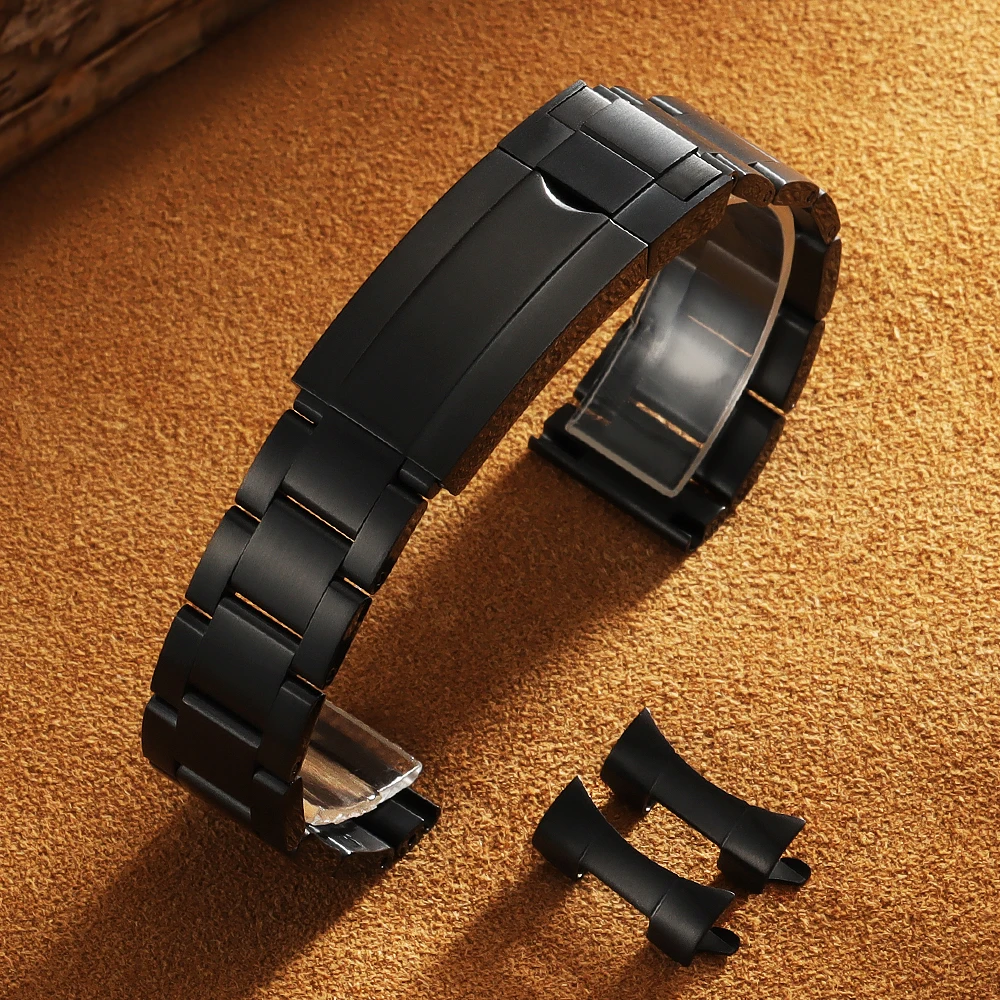 Curved End Stainless Steel Watch Band Bracelet