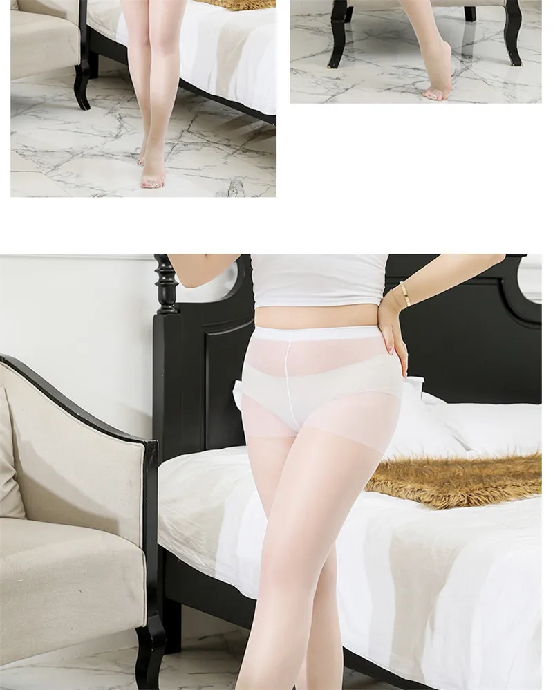 5D Übergröße Sexy Weiße Strumpfhose Atmungsaktive Dehnbare Transparente Nylon-Strumpfhose für Damen Frühling Sommer Transparente Strümpfe – Detail 10