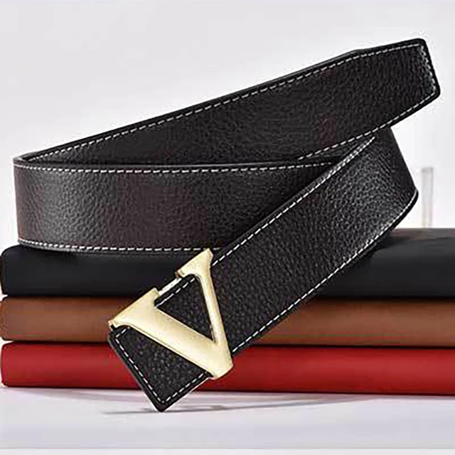 2023 Luxury Designer Brand Pin Buckle V Belt Men High Quality