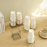 Multipurpose Paper Cup Holder Desktop Disposable Cups Organizer Dispenser Durable Mini Tea Bags Coffee Pods Storage Organizer 3