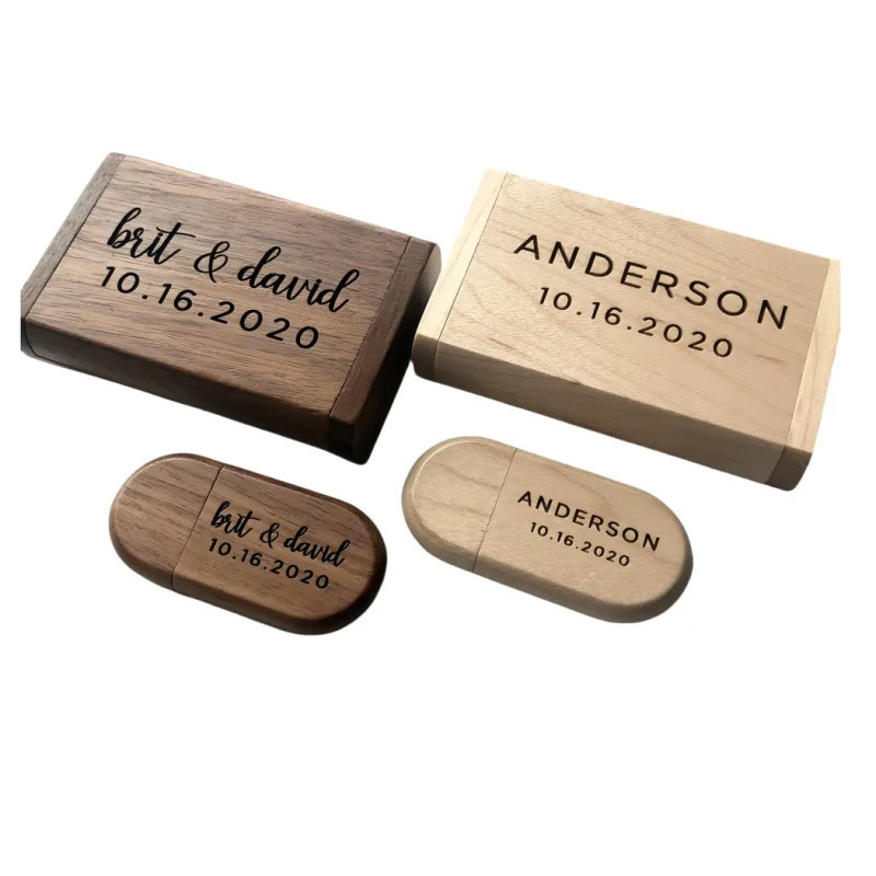 5개/세트 USB 플래시 드라이브 나무 케이스 펜 드라이브 나무 USB2.0 무료 맞춤 로고 1G 2G 32GB 64GB 메모리 스틱 선물용 4GB 8GB 16GB