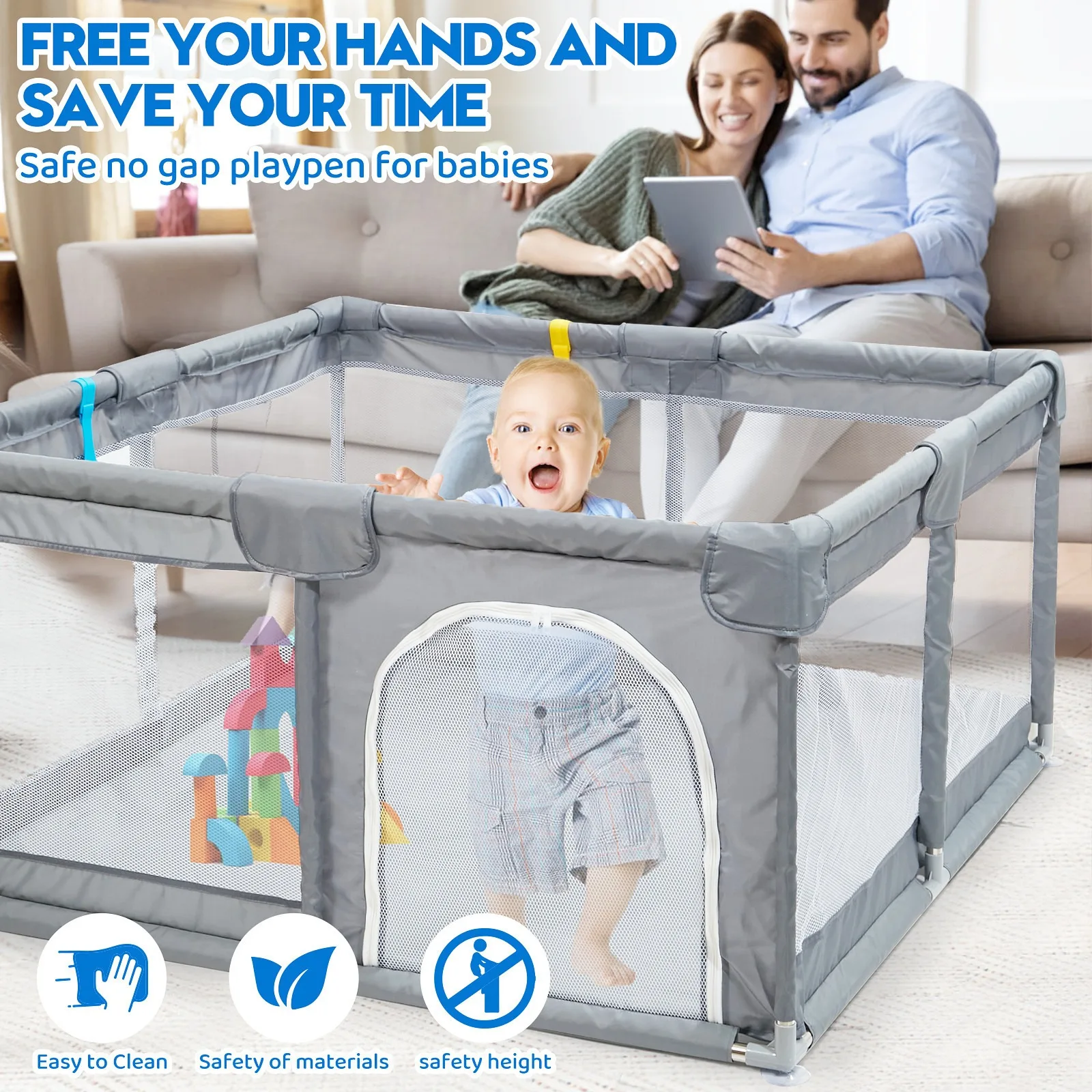 Baby Fence Baby Playground Bed Park Children Playground Square Playpen Toddler baby games park With Ring Ball