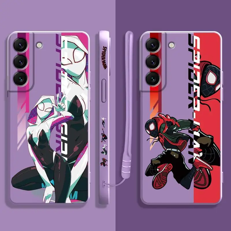 Spider Man Miles Wen Punk Hobie Liquid Case Per Samsung Galaxy S23 S22 S21 S20 Fe Ultra S10 S9 S8 Plus S10E Note 20Ultra 10Plus