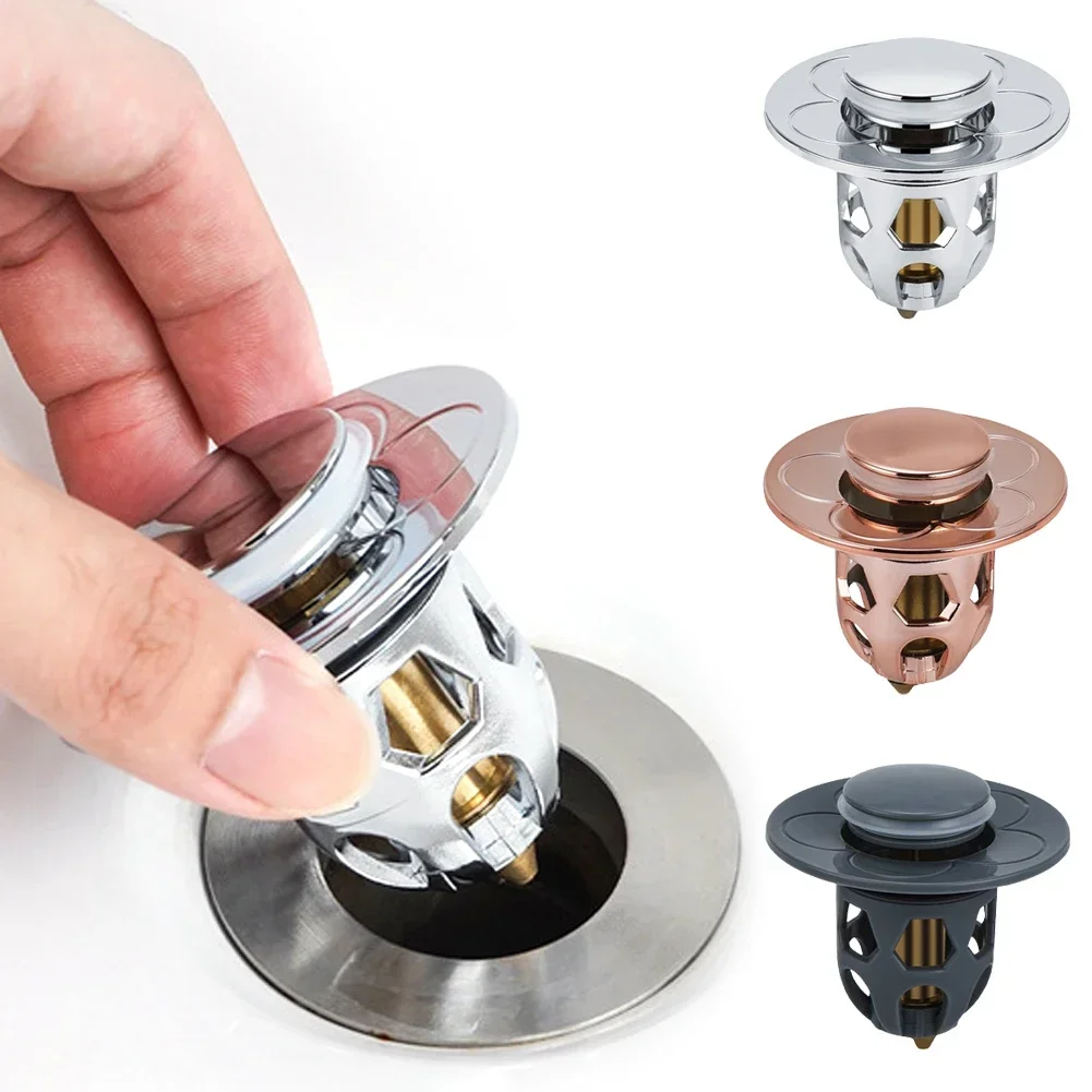 Stainless Floor Drain Shower Accessories Sink Drain Pop-up Push-type Drain Filter Universal Wash Basin for Bathroom or Kitchen