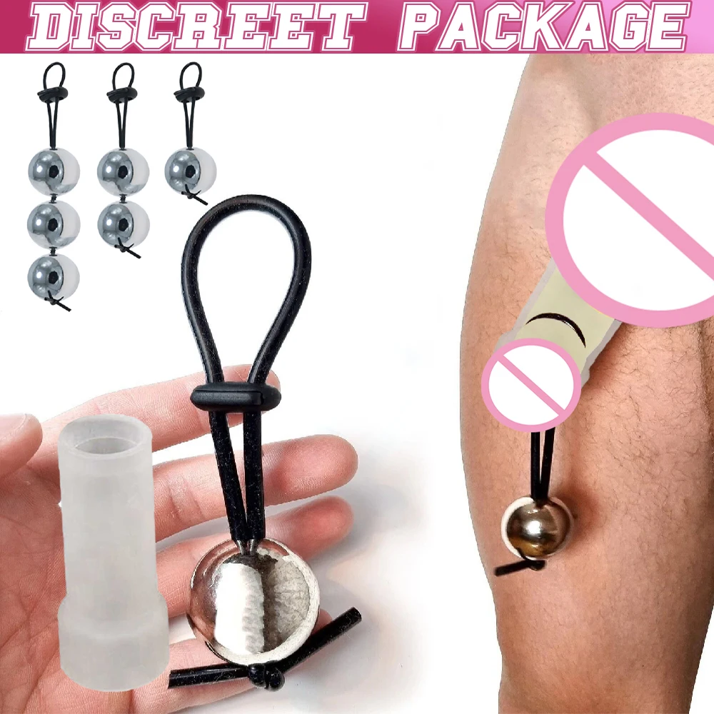 Male Sex Toys Heavy Weight Ball Stretcher Penis Extender Enlarger Ring Hanger Trainning with glan sleeve