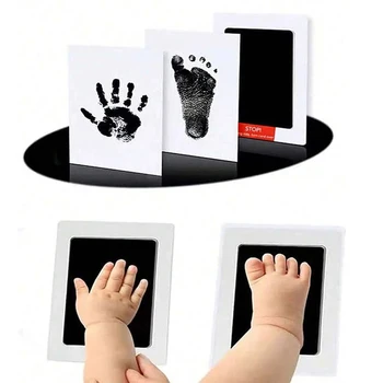 Kit per Impronte di Mani e Piedi per Neonati, 1/2/3/4/5 Pezzi, Tampone d'Inchiostro Senza Contatto, Cornice Ricordo per Neonati, Regalo Souvenir con Impronte di Cani e Gatti