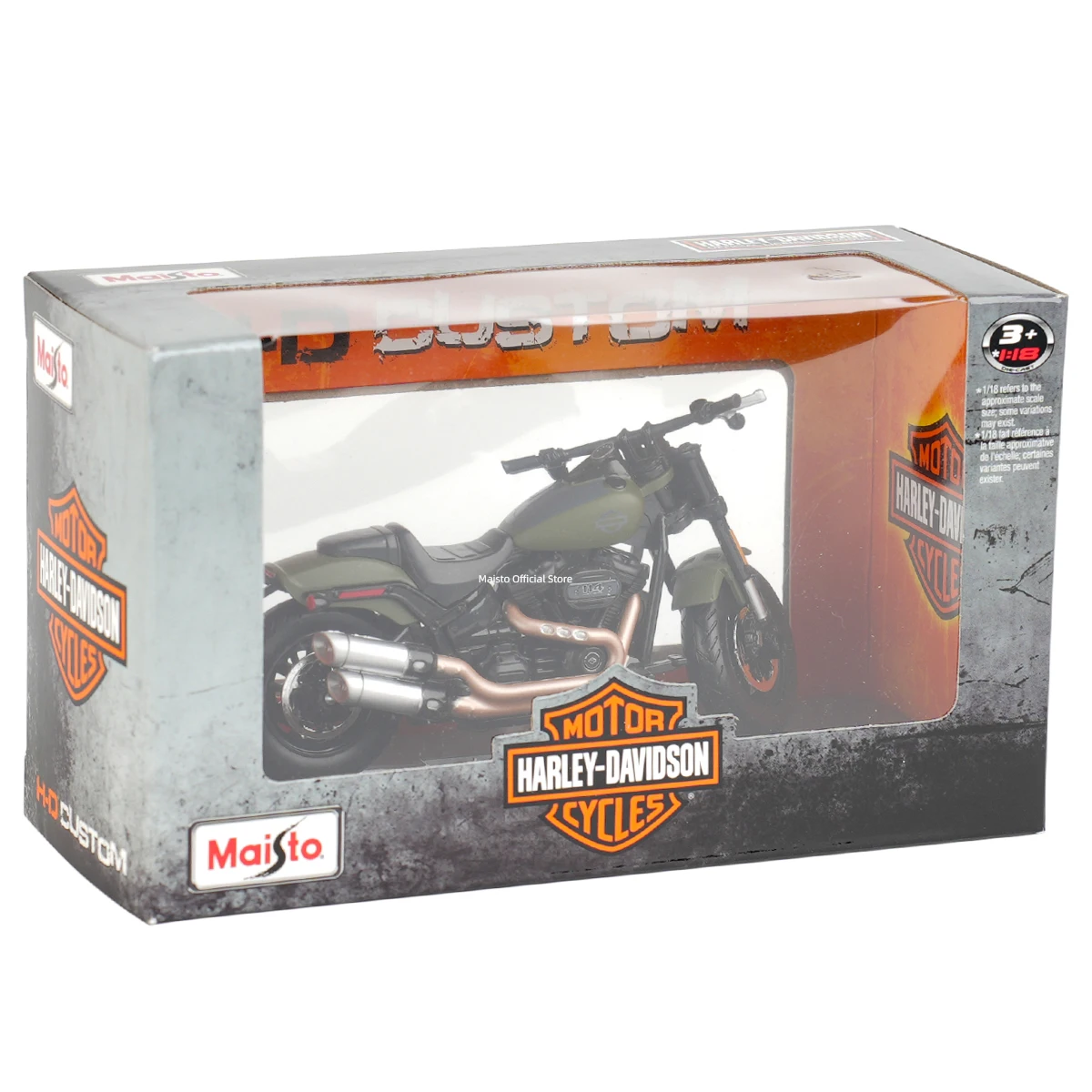 Maisto 1:18 Harley-Davidson 2022 Fat Bob 114 Die Cast Vehicles Collectible Hobbies Motorcycle Model Toys 6