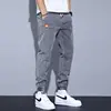 Trendy Men's Loose Harlan Jeans Dstring Casual Long Pants Versatile Comfortable Blue Denim mid Waist Zipper Fastening