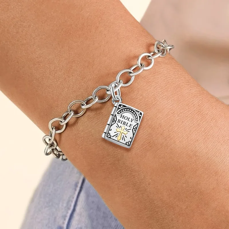 Verstellbare Vintage-Anhänger aus 925er Sterlingsilber, die Bibel, die Heilige Mutter, Charms, Perlen, passend für Original-Armbänder, Halsketten, DIY-Schmuck – Detail 40