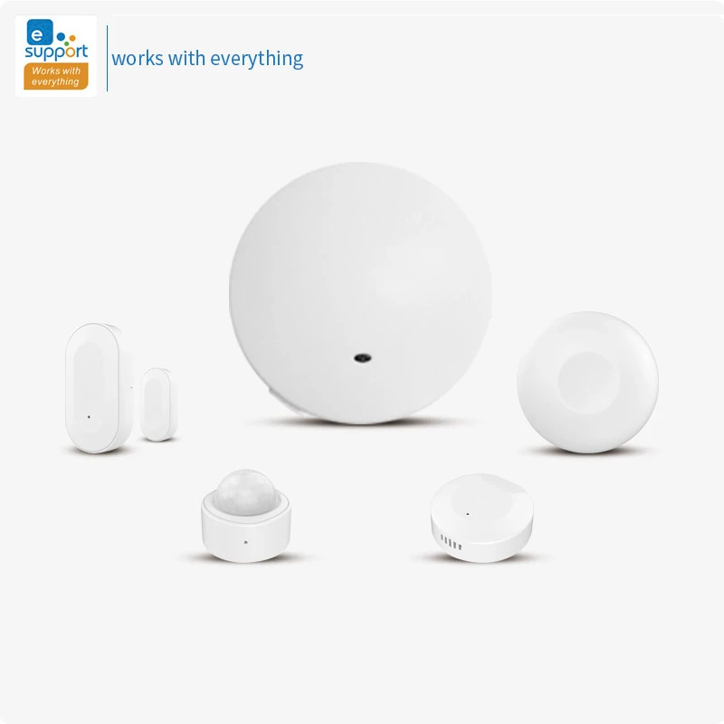 

Zigbee3.0 Smart Security Kit Smart Hub Door Sensor PIR Sensor Temperature & Humidity Sensor Wireless Button Home Automation