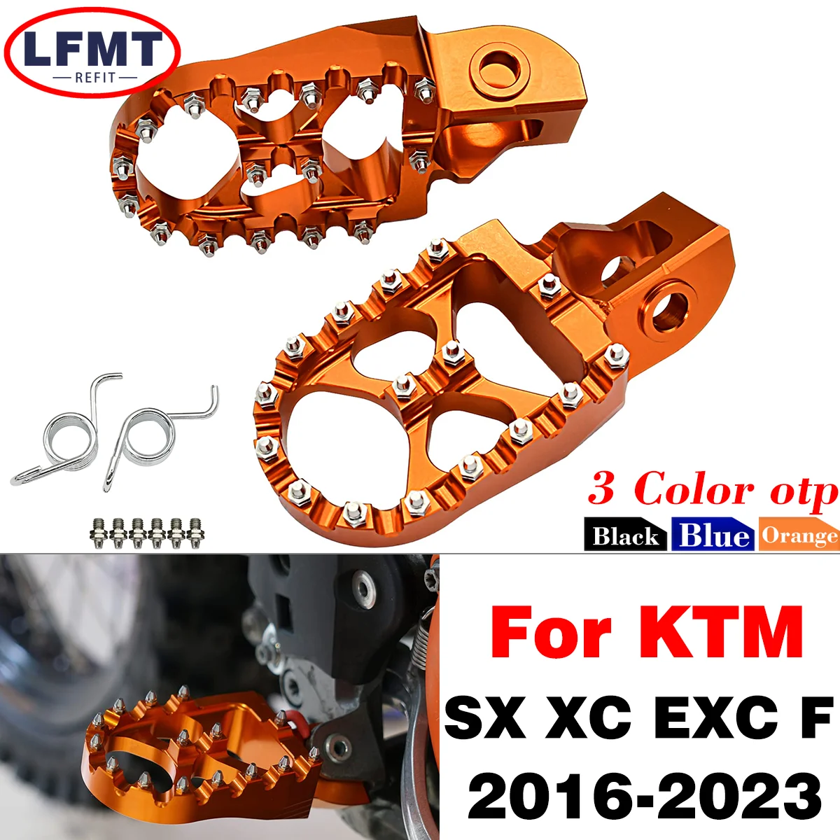 

CNC Foot Pegs Pedal Footrests For KTM SX SXF XC XCF EXC EXCF 125 250 300 350 450 For Husqvarna TX FX TC FC TE 125-501 2017-2023