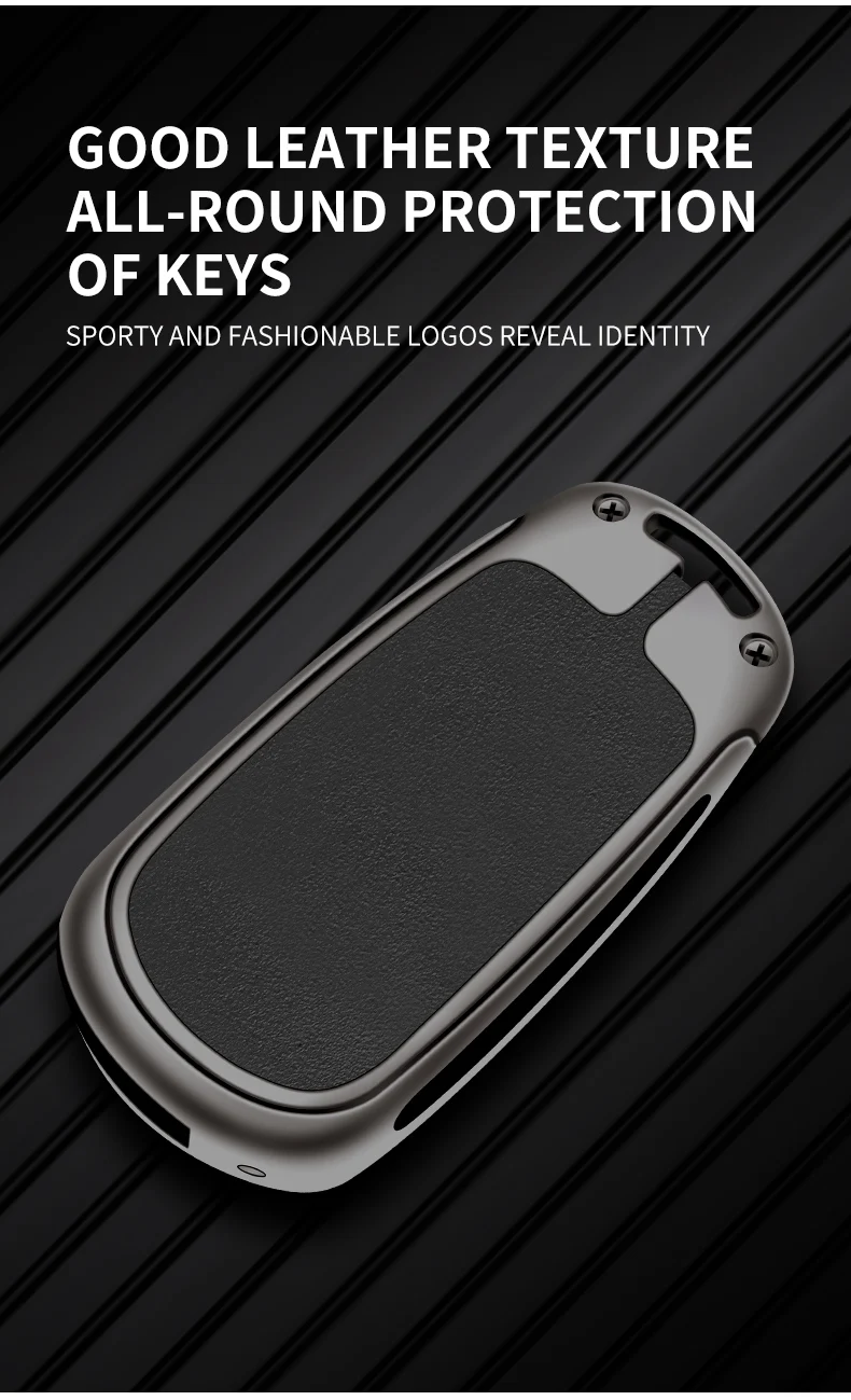 Custodia per chiave a scatto per auto in pelle metallica per Buick VERANO ENCORE GX GL6 2018 - 2020 per Opel Vauxhall Astra K Corsa Protector - S996ee7c2e56b42e4bf3f87821181c0ffs