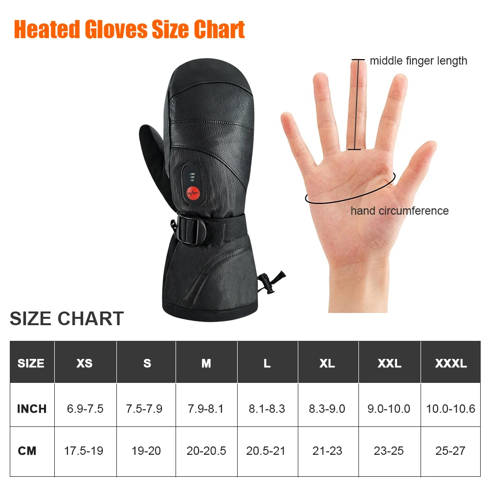Snow Deer Heated Gloves Electric Skiing Winter Battery Heated Thermal Mittens Waterproof Gloves Thumb Movable Hunting Motorcycle 5