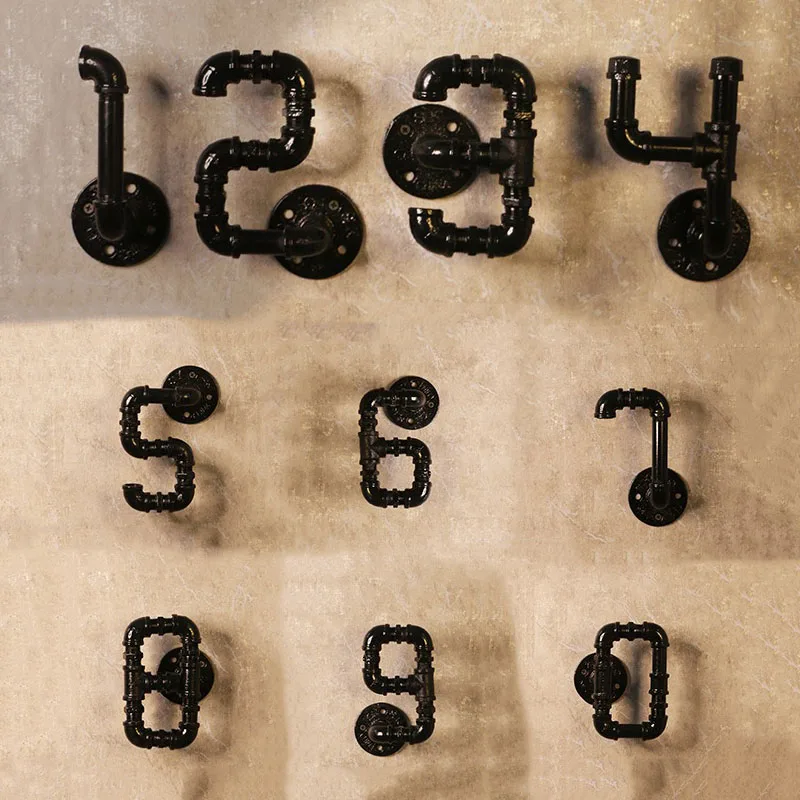 

Industrial Style Decorative Numbers 0 To 9 House Door Signs Outdoor Yard Metal Address Number Sign With Screws House Decoration