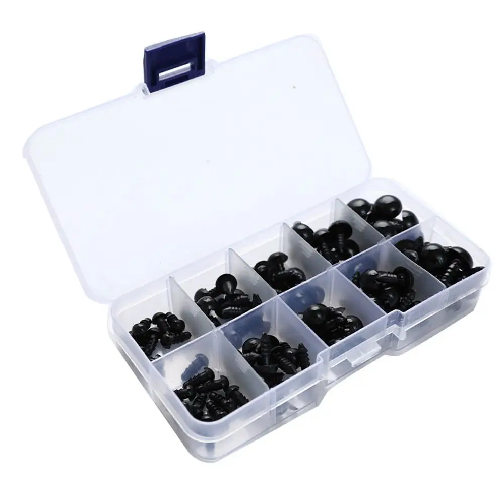 100pcs 10mm Eyeball Doll Accessories Black Plush Safety Eyes Amigurumi For Toys 6mm 8mm 12mm DIY Funny Toy Eyes Animal 4