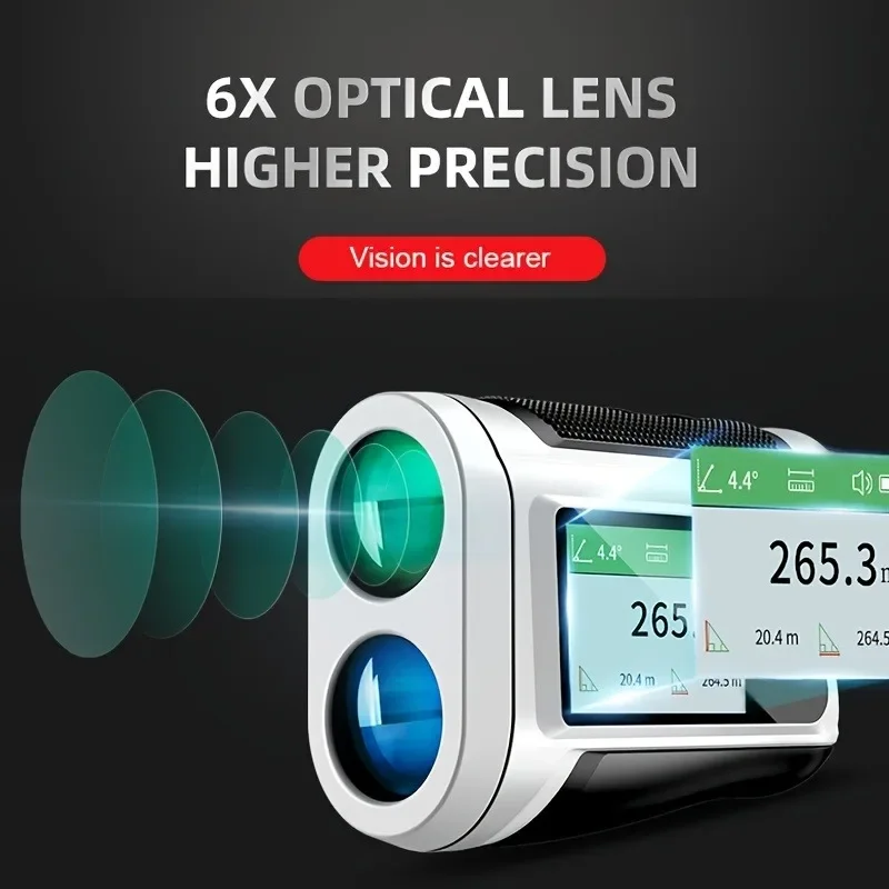 Golf 1200M High-Accuracy USB Rechargeable Laser Rangefinder Golf & Hunting Rangefinders with Side Display