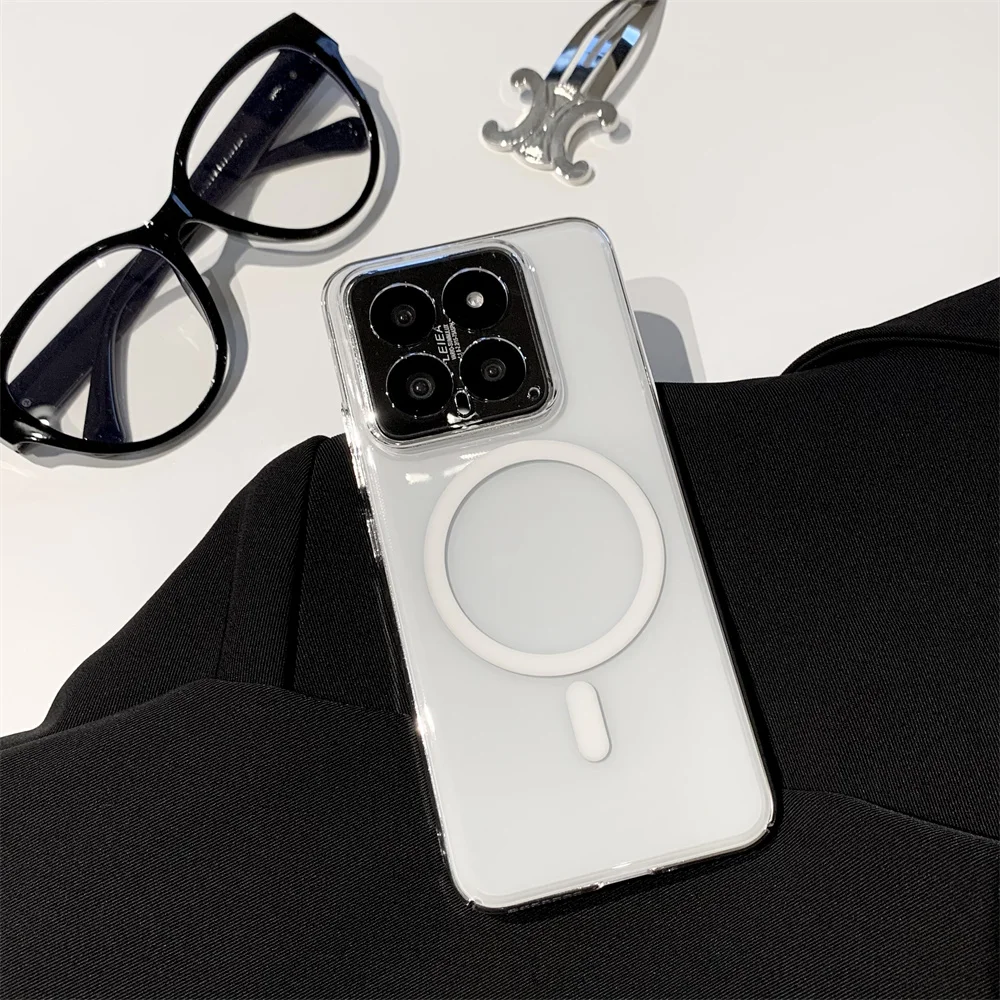 HD Transparent MagSafe Compatible Magnetic Phone Case - Crystal Clear Wireless Charging Cover