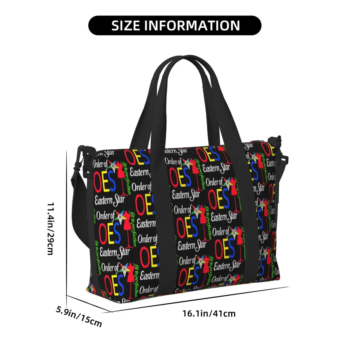 Order Of The Eastern Star Beach Tote Bag Women Extra Large Gym Carry On Freemasonry Travel Shopping Bags
