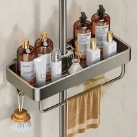Bathroom Shower Head Holder Wall Mounted No Drilling Required Shampoo Organizer Rack Integrated Design Storage Shelf 1