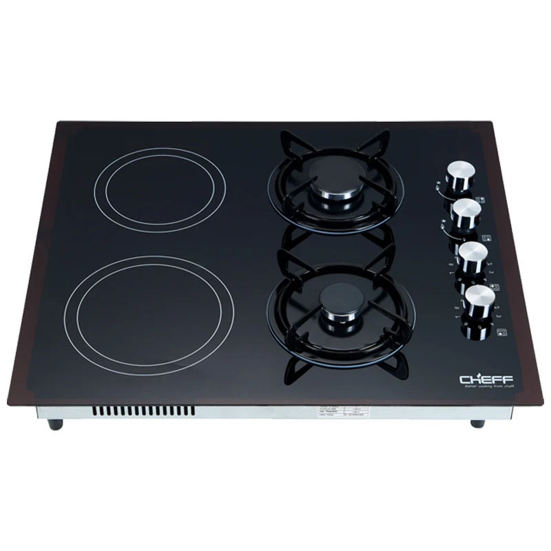Kitchen Household Multifunctional Cooking Double Infrared Gas Cooker Combined Built in 2 Burner Gas Hob