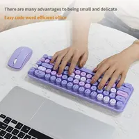 MOFII Wireless Keyboard and Mouse, Cute Colorful 68 Round Keycap Compact Keyboard for Computer, Computer, Desktop, Laptop - Image 4