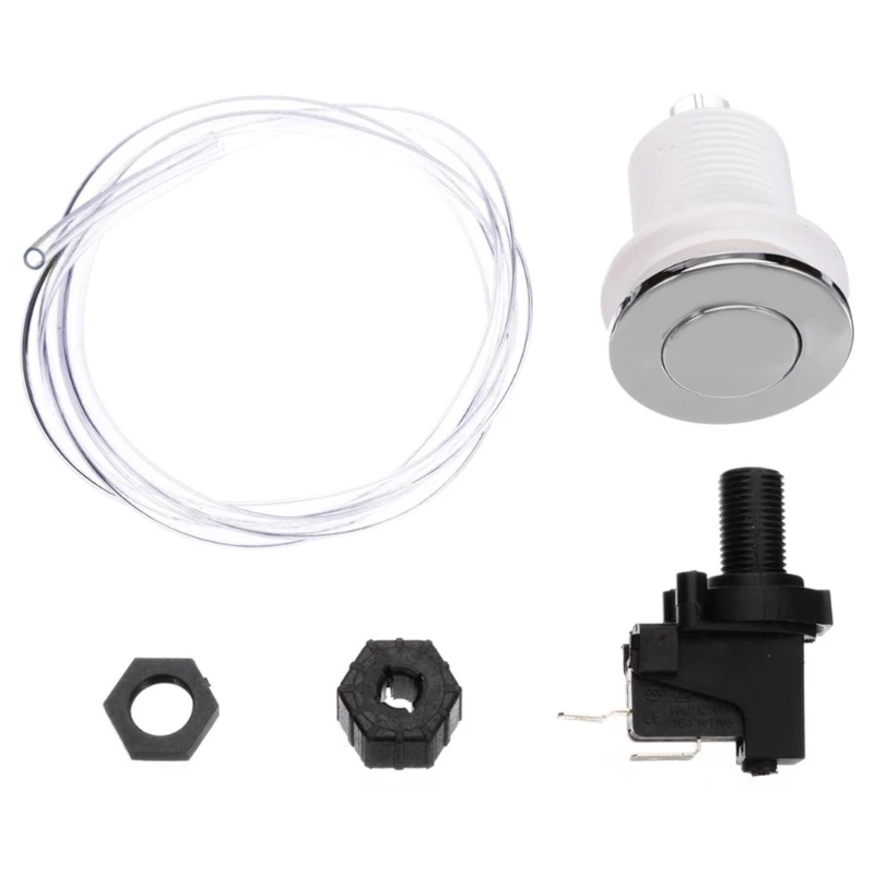 

125-250V 16A On Off Push Air Button Switch for Bath Spa Jet Tub Disposal Tubing Pneumatic Air Pressure Switch Knob Kit Home