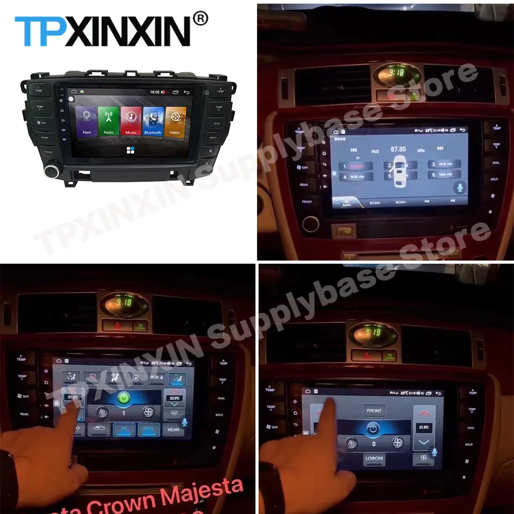 

8+256G Android 12 Automotive Multimedia For Toyota Crown Majesta S180 2003 2004 2005 2006 2007 2008 2009 Autoradio GPS Head Unit