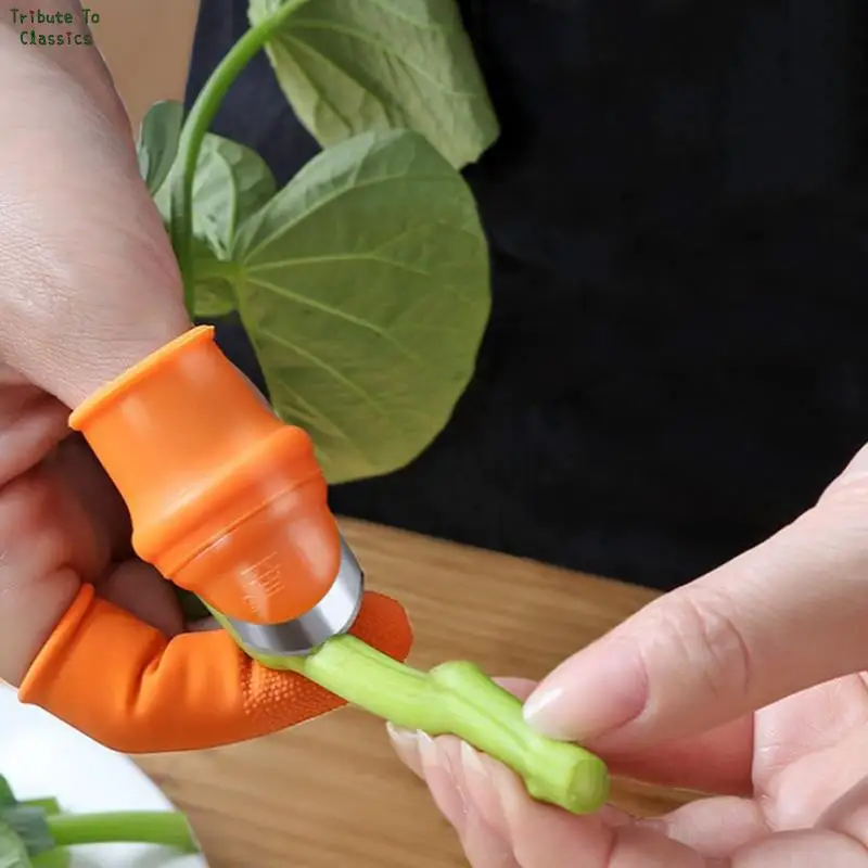 Finger Protector Silicone Thumb Knife Protector Gears Cutting Vegetable Harvesting Knife Pinching Plant Blade Scissors Gloves