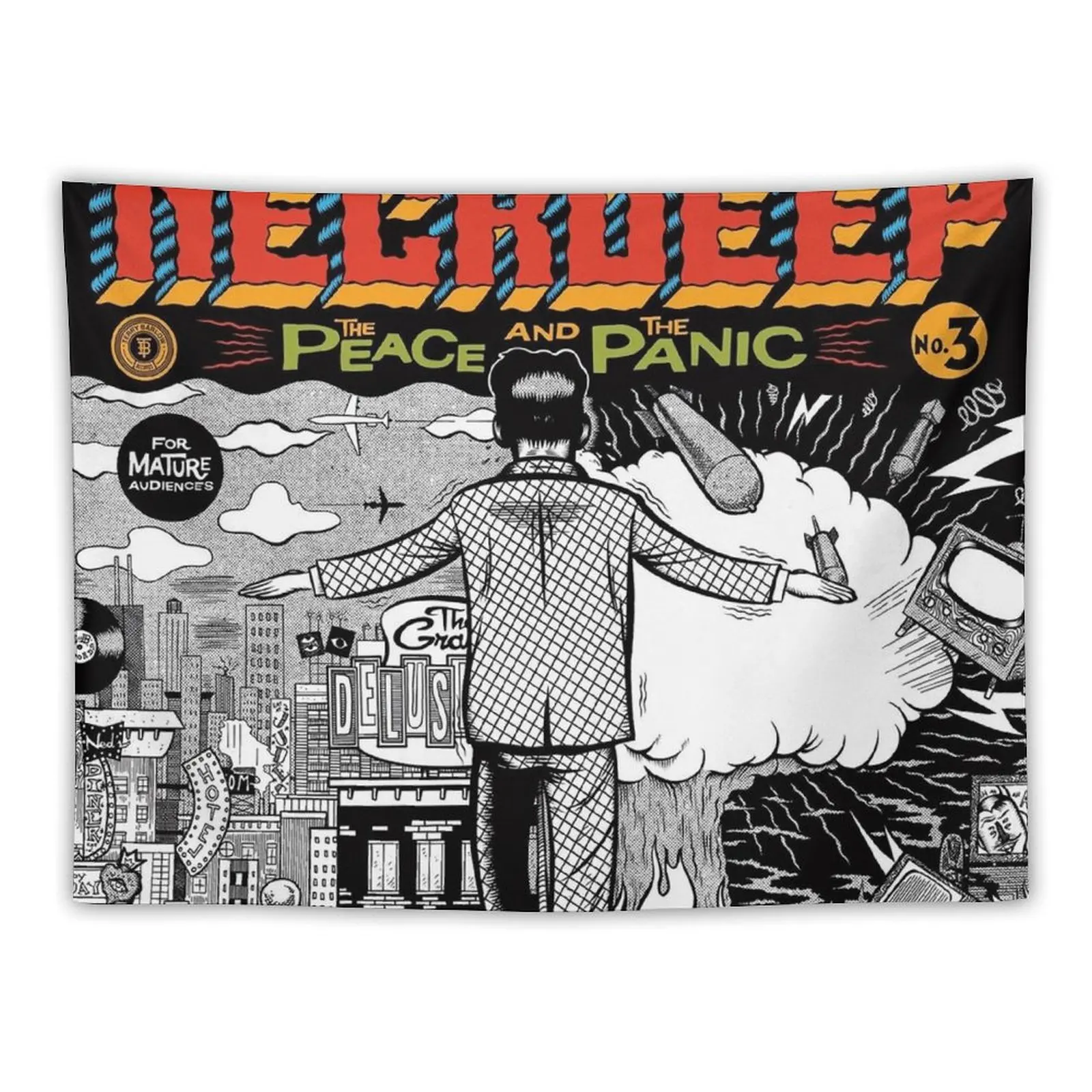 

Peace and the panic Tapestry Cute Room Decor On The Wall Tapestry