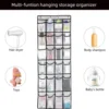 24 Pockets Over the Door Shoe Organizer Large Mesh Pockets With 4 Hooks Transparent Fabric Shoe Rack Storage Bag For Bedroom 4