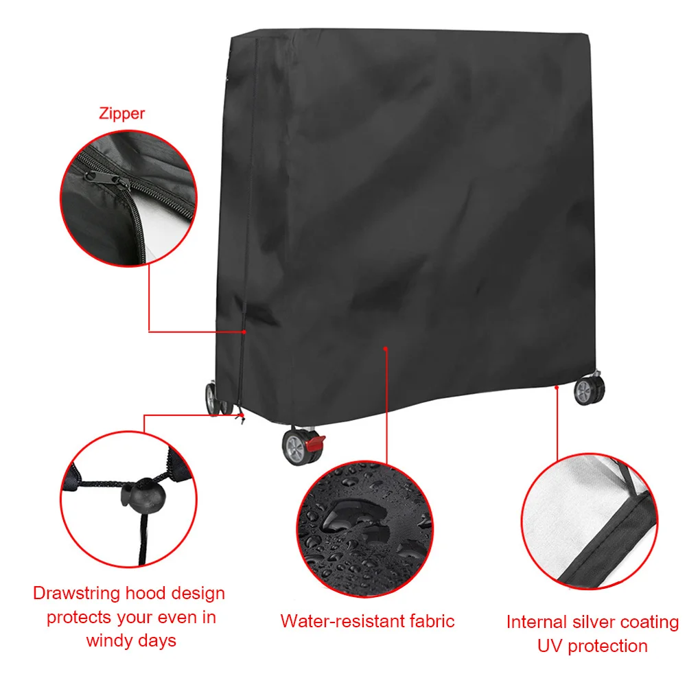 Folding Table Tennis Table Cover Dustproof Table Protector with Zipper Table Tennis Cover Waterproof for Outdoor and Indoor Use
