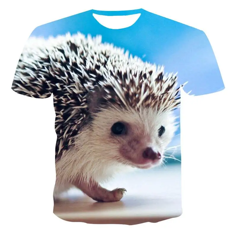 Hedgehog 3D Print Short Sleeve T Shirt Summer Streetwear