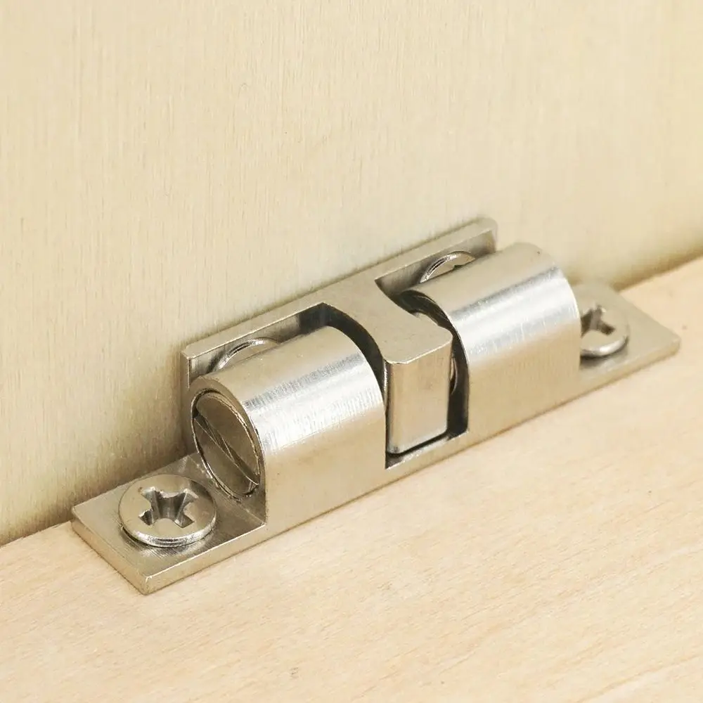 Door Latch 40/50/60/70mm Brass Copper Double Spring Steel Ball Catch Furniture Cabinet Door Damper Buffer Adjustable Tension