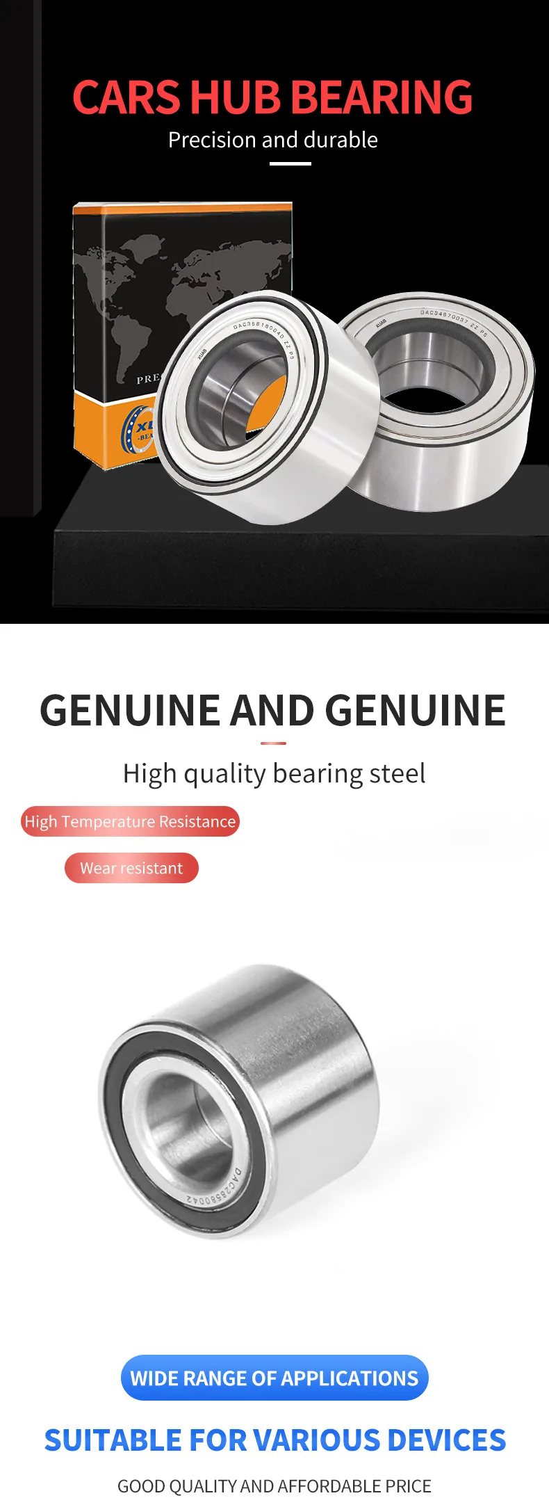 Description Picture 2 of itemCars Hub Bearings DAC39680037 39x68x37 High Precision And High Load
